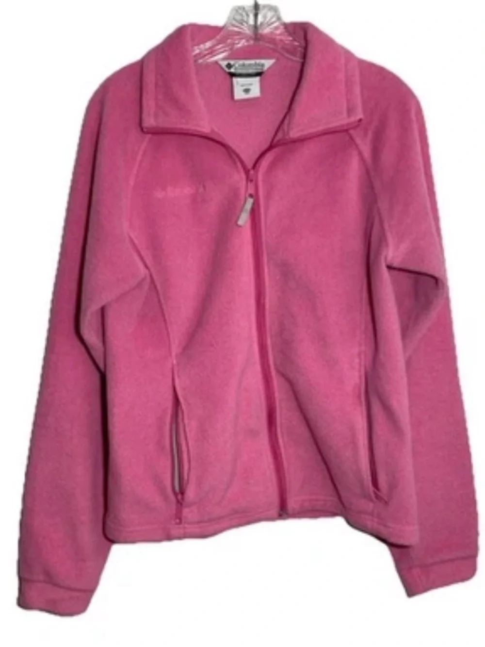Columbia Pink Fleece Full Zip Jacket Juniors 18/20 Pockets Youth